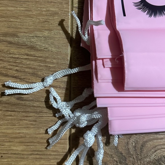50 Pink Drawstring Gift Bags | Lash Logo | Party Favor Bags | Makeup Pouch Lot - Picture 3 of 8